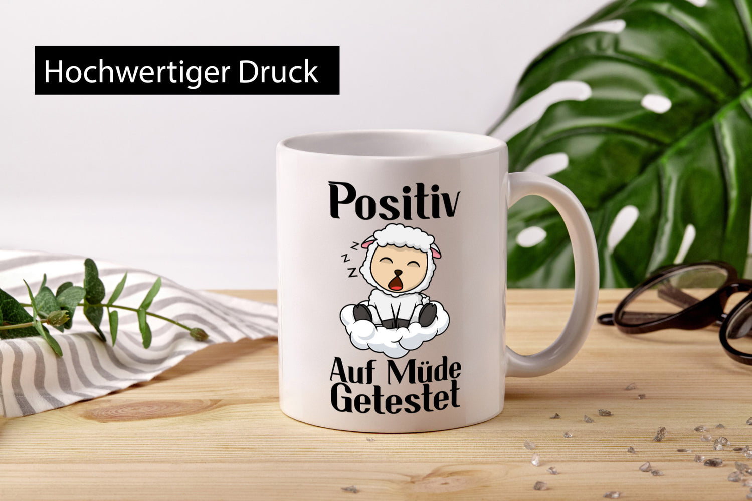 Positiv auf müde getestet | Schlaf Schaf Schlafen Geschenkidee Humor Tasse