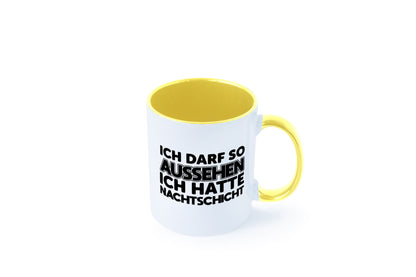 Ich darf so aussehen | Nachtschicht Arbeit lustig Kollegen Büro Geschenk Tasse