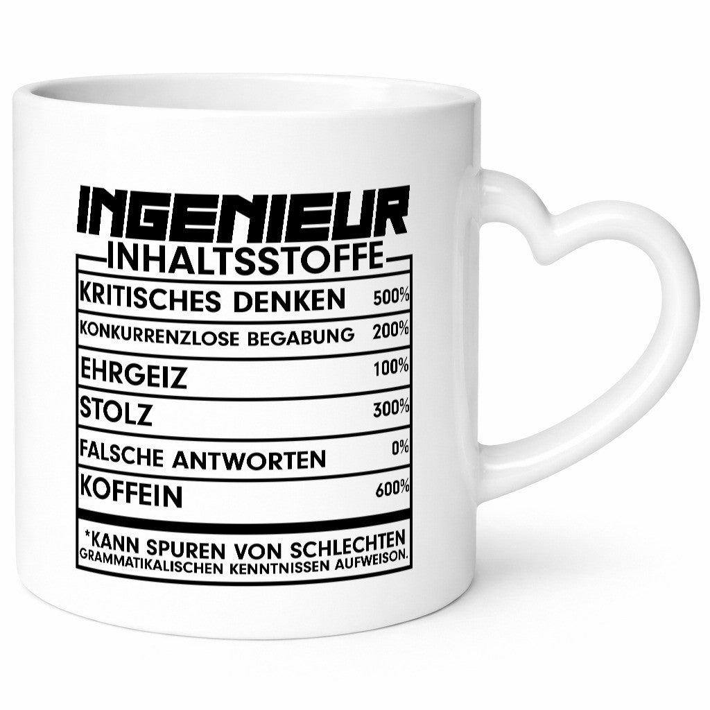 Ingenieur | Beruf Tasse Inhaltsstoffe lustig Geschenk Arbeit Kollegen Büro
