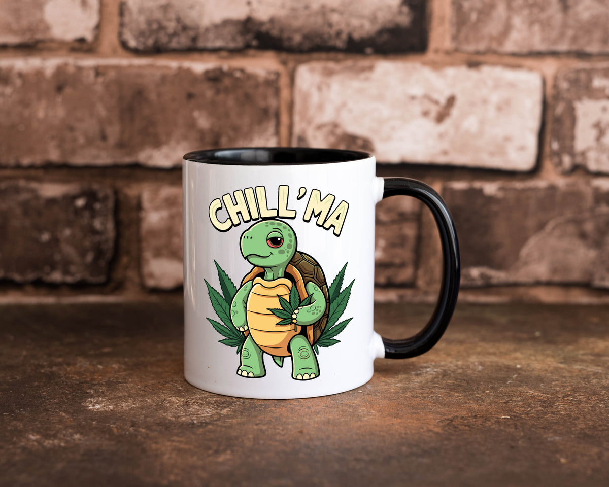 Chill ma | Cannabis Schildkröte v2 Geschenk Humor Geschenkidee lustiger Spruch Tasse