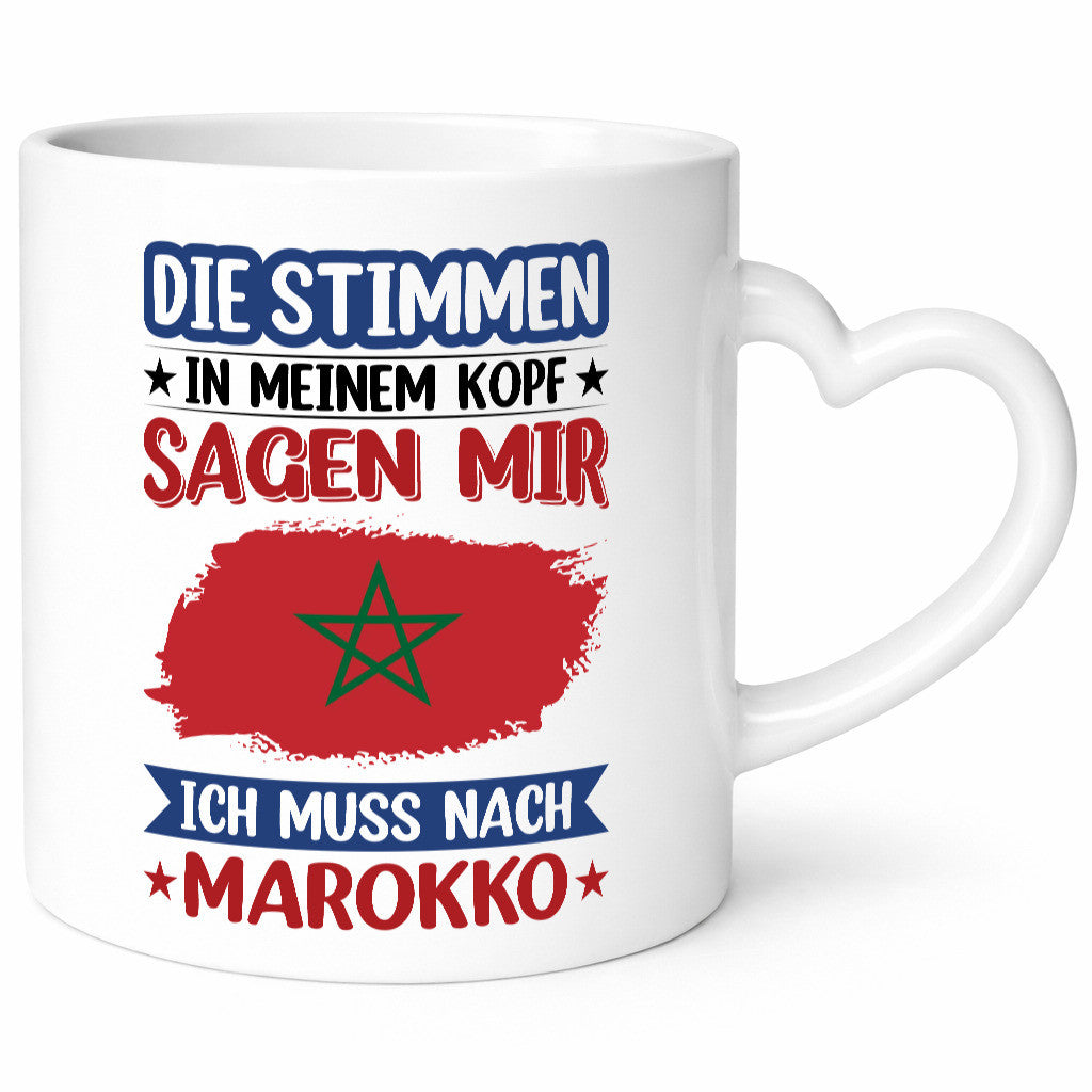Marokko | Urlaub Stimmen in meinem Kopf Traumland Geschenkidee Humor Tasse