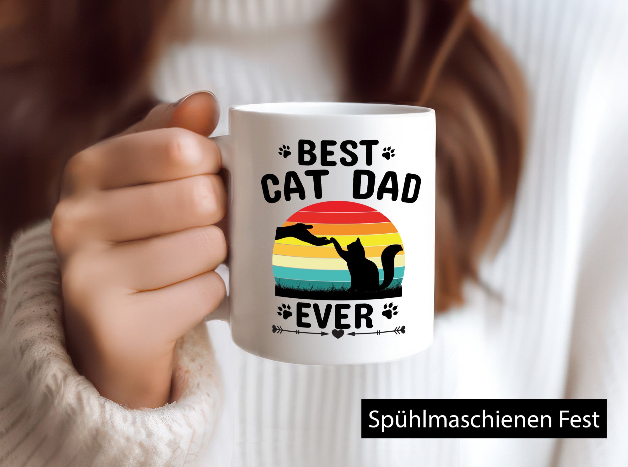 Best Cat Dad Ever lustiger Spruch Geschenk Humor Geschenkidee Tasse
