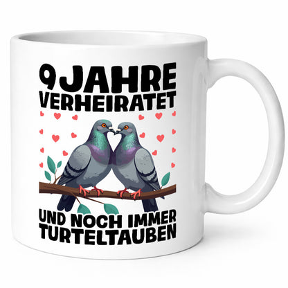9 Jahre verheiratet | Turteltauben Ehe Ehepaar lustig Humor Geschenkidee