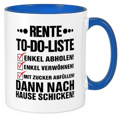 Rente To-Do-Liste | Rentner Tasse Enkel verwöhnen Geschenk Ruhestand Jubiläum