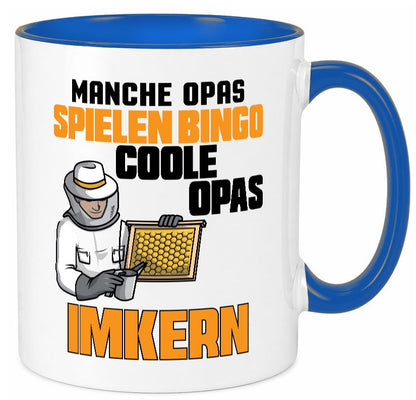 Opas spielen Bingo, coole imkern | Opa Imker| Honig lustig Familie Geschenkidee Tasse