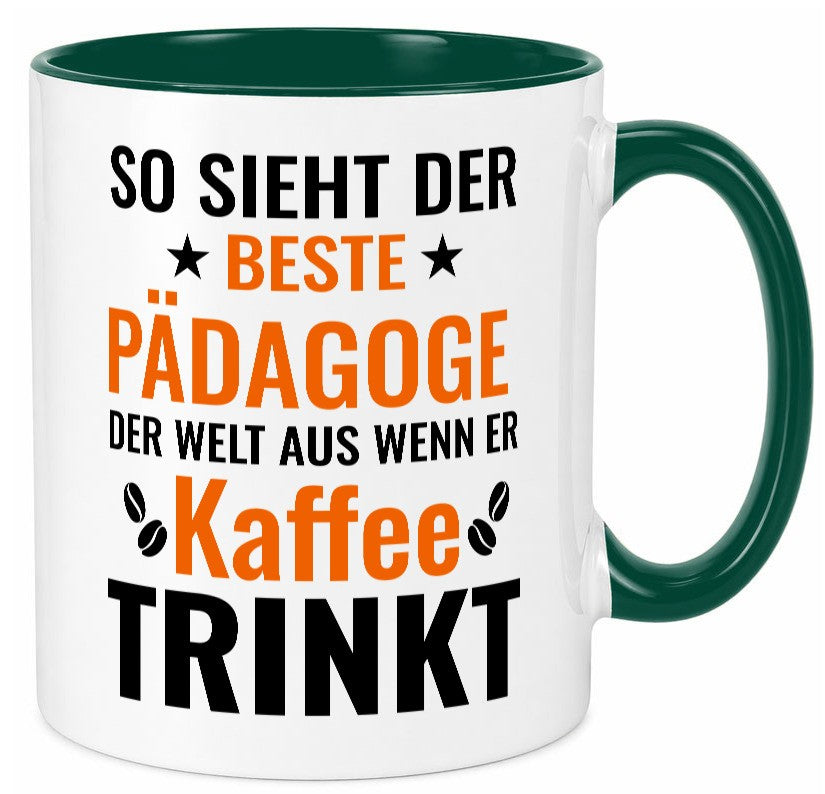 Kaffee trinkt: Pädagoge | Pädagogik Geschenk Humor Geschenkidee lustiger Spruch Tasse