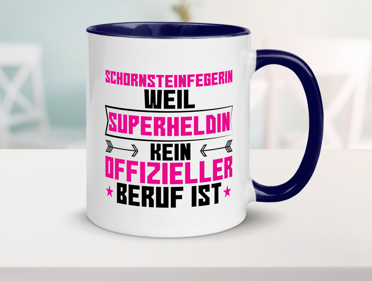 Superheldin Schornsteinfegerin | Kaminkehrer Handwerk Humor Geschenkidee Tasse