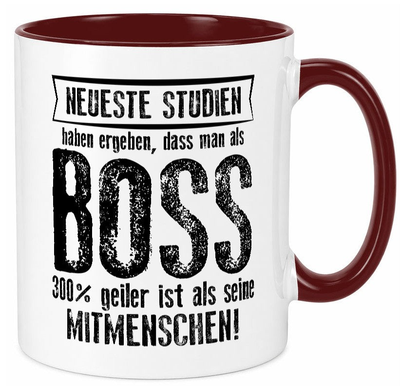 Neuste Studien: Boss | Führungskraft Vorgesetzter lustiger Spruch Geschenk Tasse