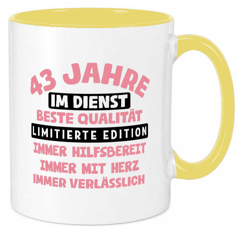 43 Jahre im Dienst | Jubiläum Arbeit v11 Humor Kollegen Büro Geschenkidee Tasse