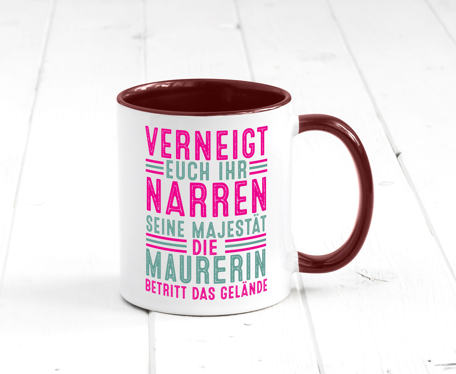 Verneigt euch: Maurerin Humor Geschenkidee Tasse