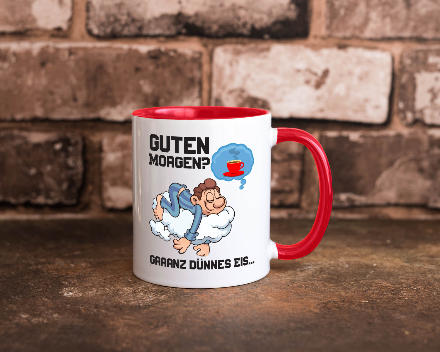 Ganz dünnes Eis | Morgenmuffel Tasse Kaffeetrinker Geschenkidee Humor