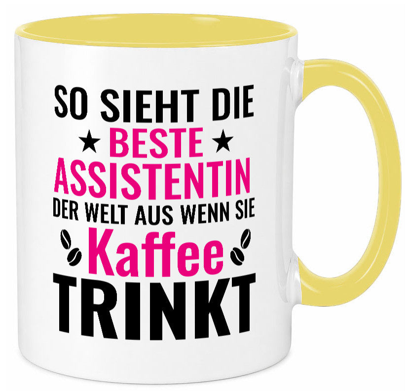Kaffee trinkt: Assistentin | Assistenz Hilfskraft Geschenkidee Humor Tasse