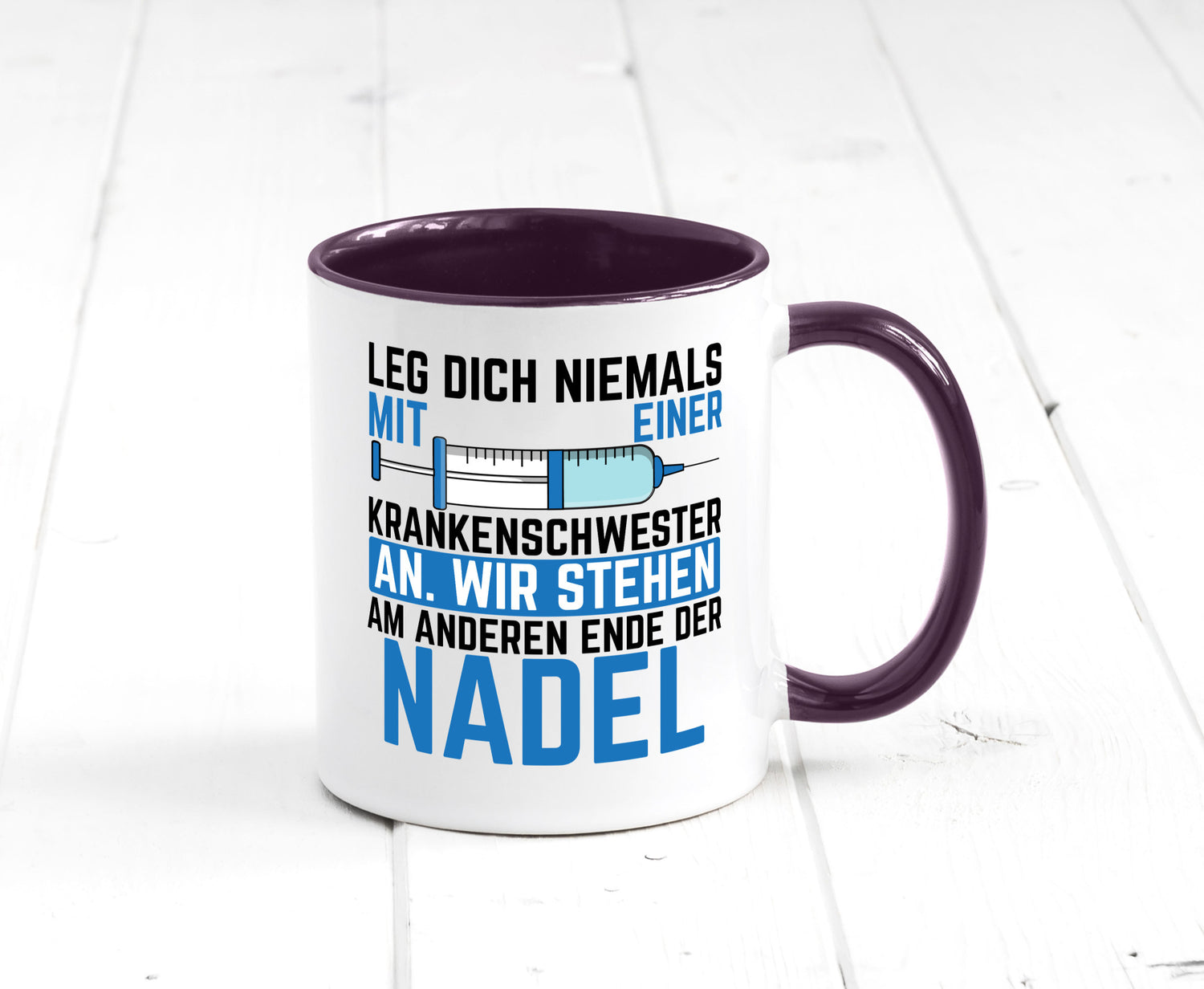 Krankenschwester anlegen | Nadel Spritze Klinik Spruch Geschenkidee Humor Tasse