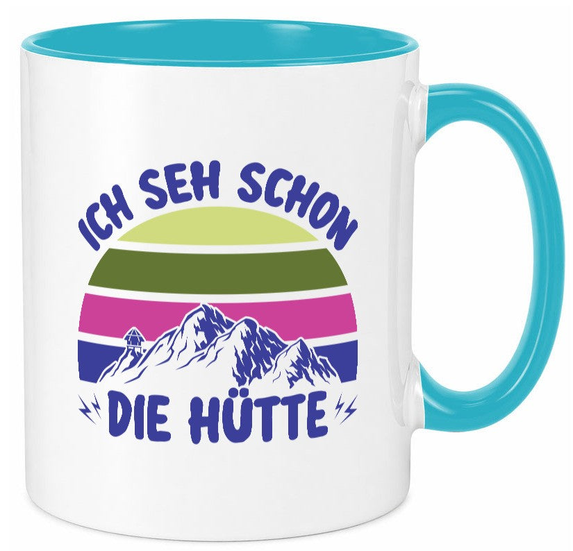 Ich seh schon die Hütte | Berge lustig Humor Geschenkidee Geschenk Tasse