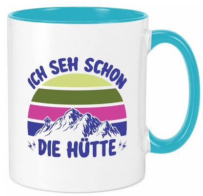 Ich seh schon die Hütte | Berge lustig Humor Geschenkidee Geschenk Tasse