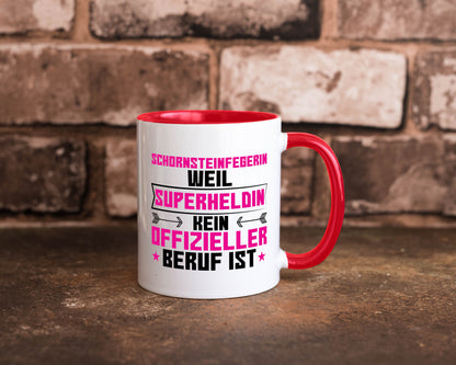 Superheldin Schornsteinfegerin | Kaminkehrer Handwerk Humor Geschenkidee Tasse