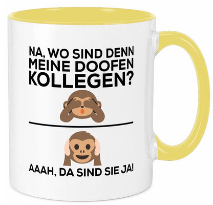 Doofe Kollegen | Bürotasse lustig Affe Arbeitsplatz Geschenkidee Arbeit Büro