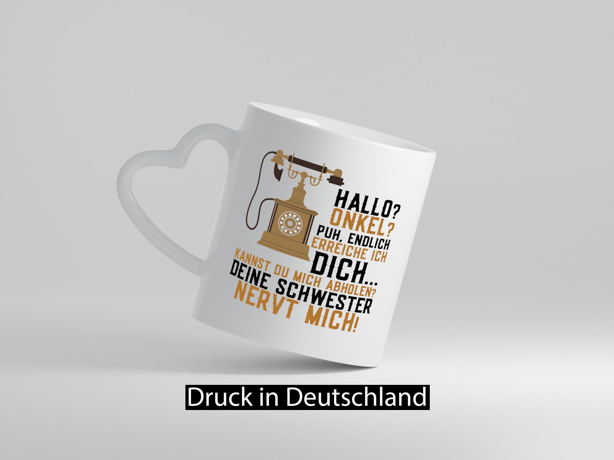 Hallo Onkel | Telefonhörer Anruf Schwester nervt lustig Humor Geschenkidee