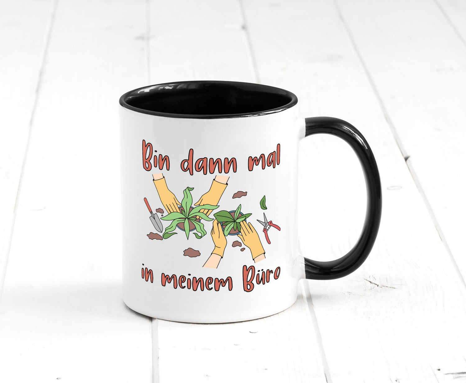 Bin im Büro | Gartenarbeit Pflanzen Humor Witz Geschenkidee Arbeit Kollegen