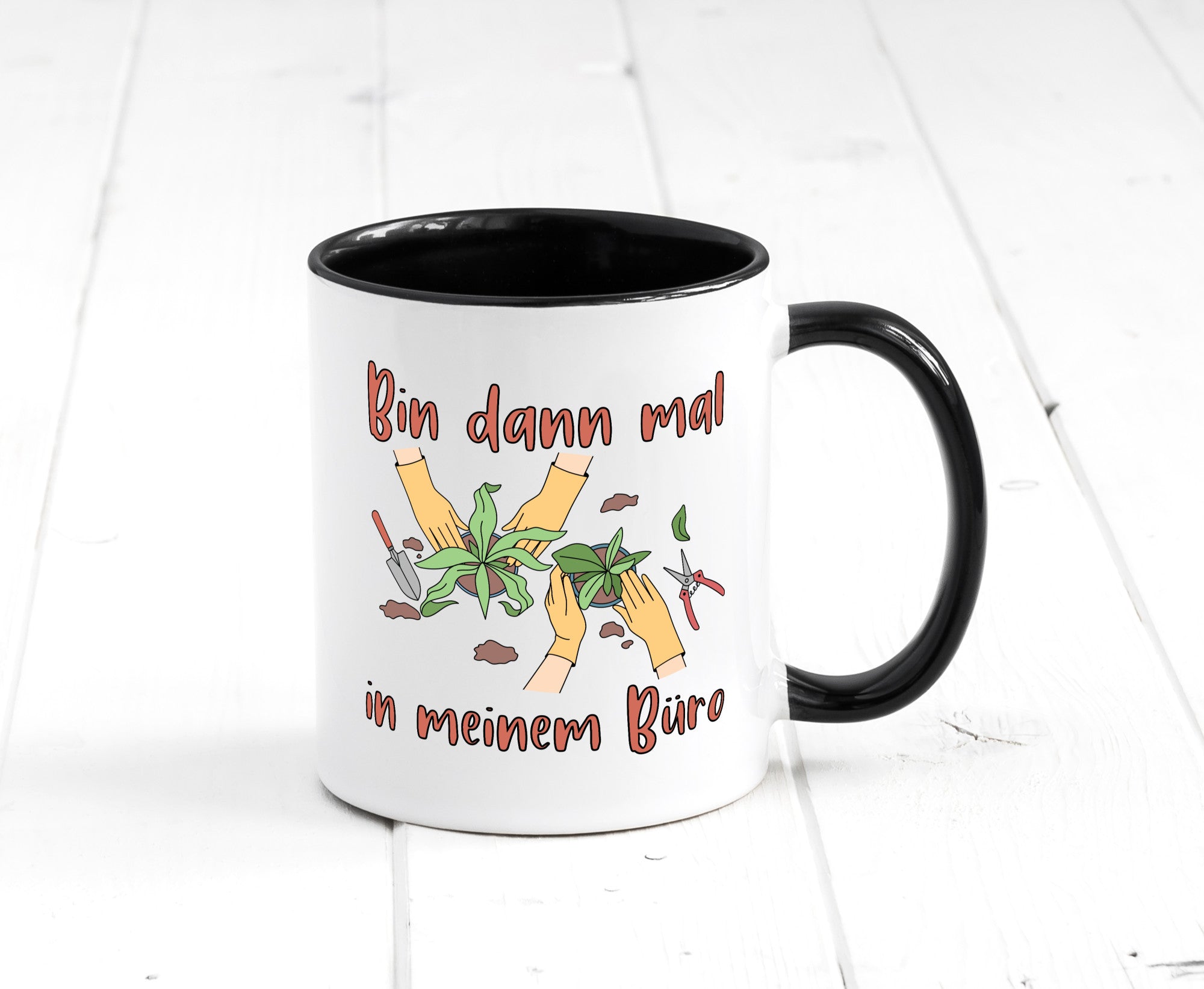 Bin im Büro | Gartenarbeit Pflanzen Humor Witz Geschenkidee Arbeit Kollegen