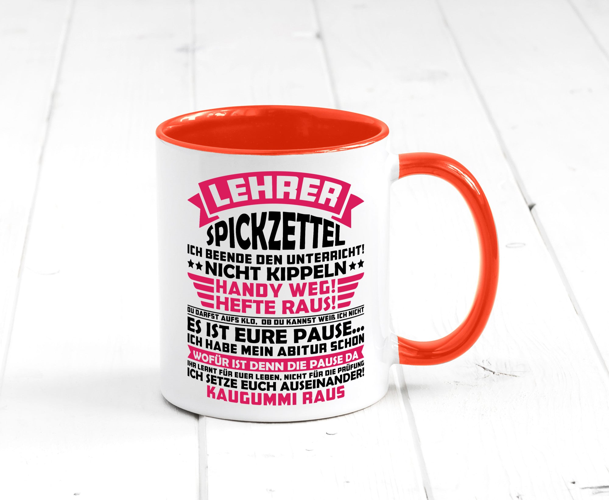Lehrer Spickzettel | Beruf Tasse lustiger Spruch vl8 Geschenkidee Arbeit