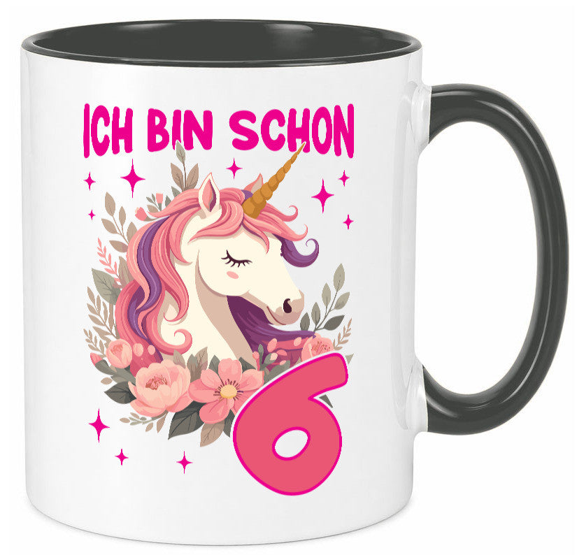 6. Geburtstag | 6 Jahre Einhorn Mädchen Geschenk Geschenkidee lustiger Spruch Tasse