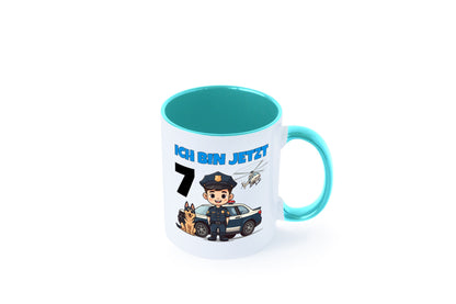 7. Geburtstag | 7 Jahre Polizei Kind Polizeiauto Humor Geschenkidee Tasse