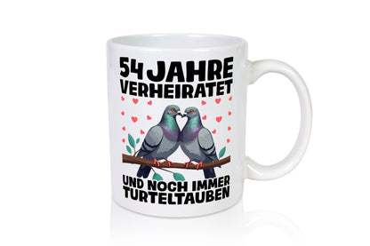 54 Jahre verheiratet | Turteltauben Ehe Ehepaar Humor Geschenkidee Tasse
