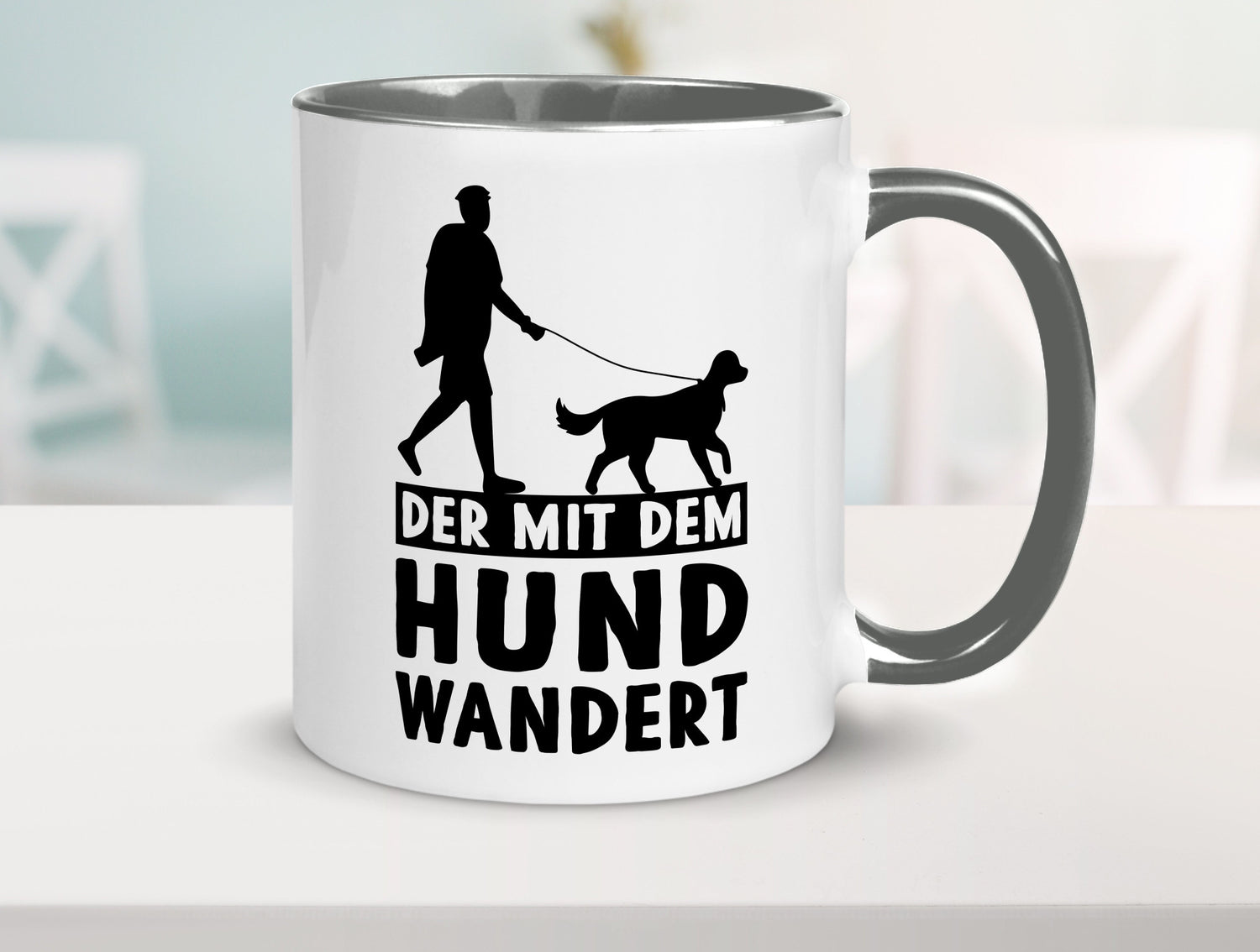Der mit dem Hund wandert | Mensch Geschenkidee Tierliebhaber Humor Tasse
