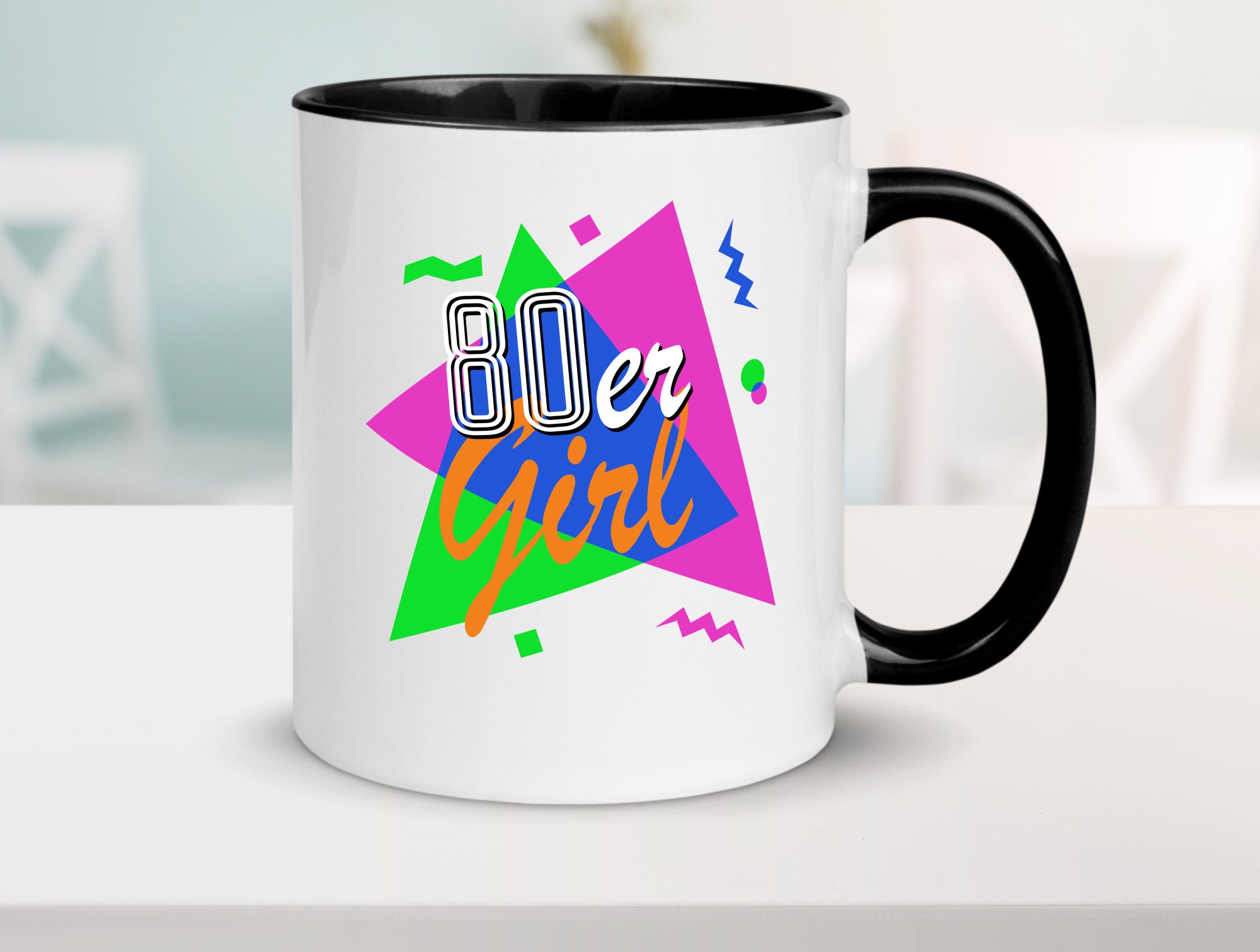 80er Girl - Jahre bunt + verrückt retro Humor Geschenkidee Tasse