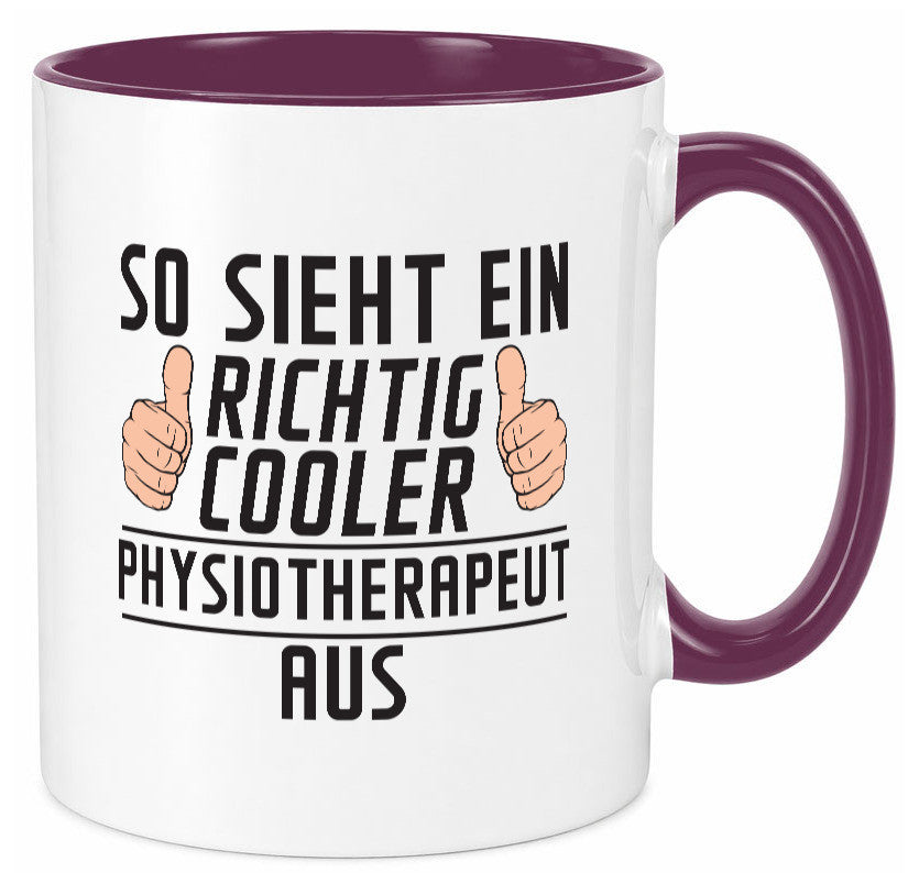 Richtig Cooler Physiotherapeut v2 Geschenk Humor Geschenkidee lustiger Spruch Tasse