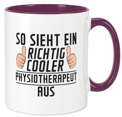 Richtig Cooler Physiotherapeut v2 Geschenk Humor Geschenkidee lustiger Spruch Tasse