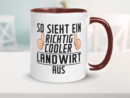 Richtig Cooler Landwirt | Bauer Landwirtschaft lustig Humor Geschenkidee Tasse