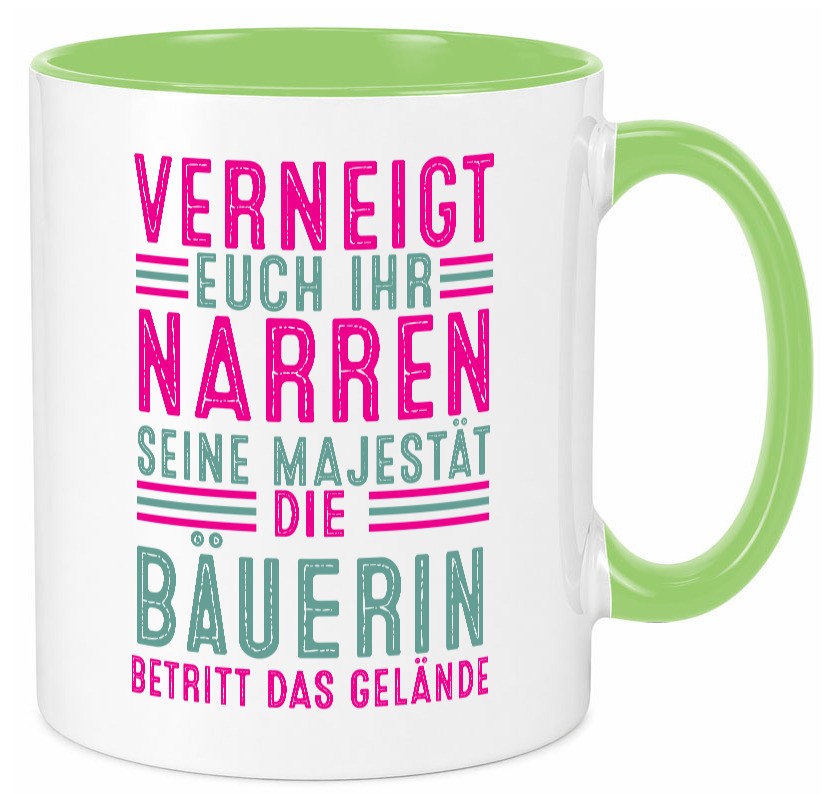 Verneigt euch: Bäuerin | Bauernhof Landwirtschaft v2 Geschenk Humor Tasse