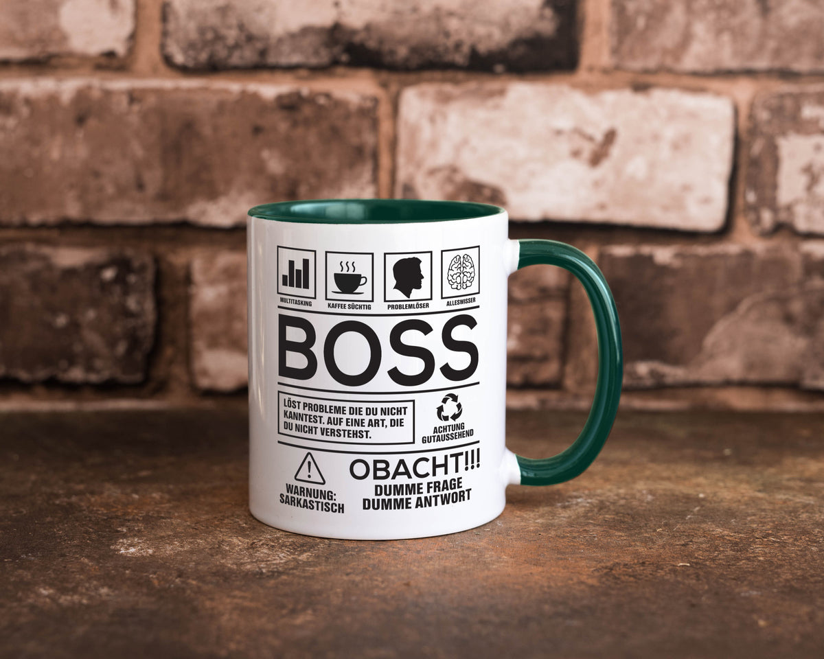 Achtung Probleme Boss | Führungskraft Vorgesetzter lustig Humor Geschenkidee Tasse
