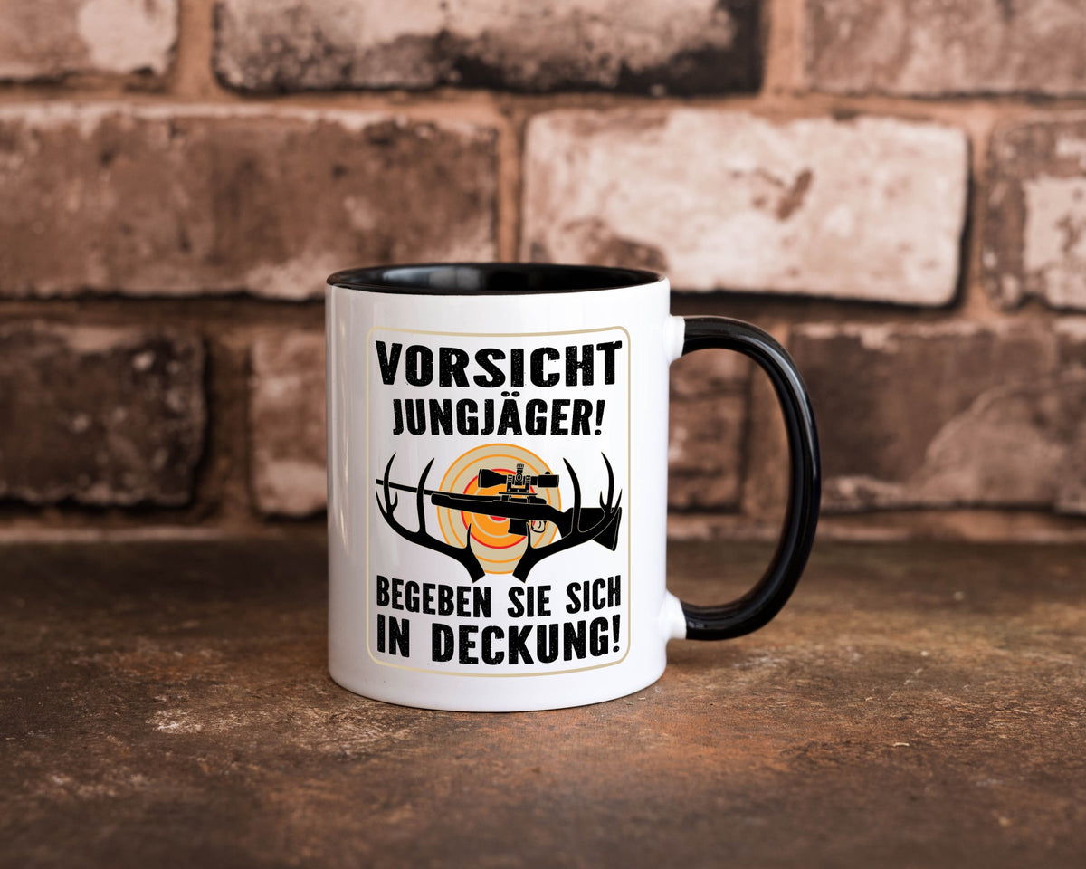 Votsicht Jungjäger | In Deckung Neuling beim Jagen lustig Humor Geschenkidee Tasse