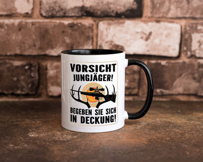 Votsicht Jungjäger | In Deckung Neuling beim Jagen lustig Humor Geschenkidee Tasse