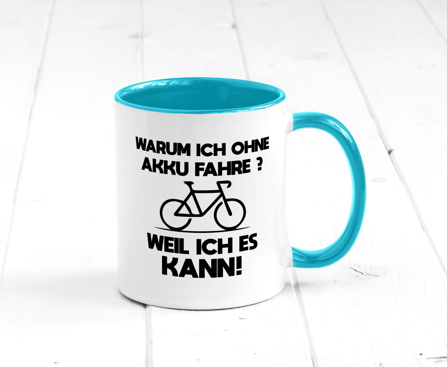 Warum ich ohne Akku fahre weil ichs kann | Radfahren Geschenk Humor