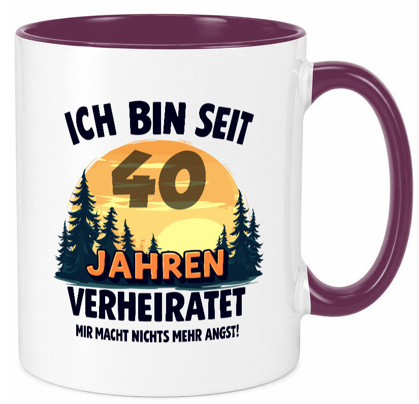 Ich bin Verheiratet | 40. Hochzeitstag Ehepaar v2 Humor Geschenkidee Tasse