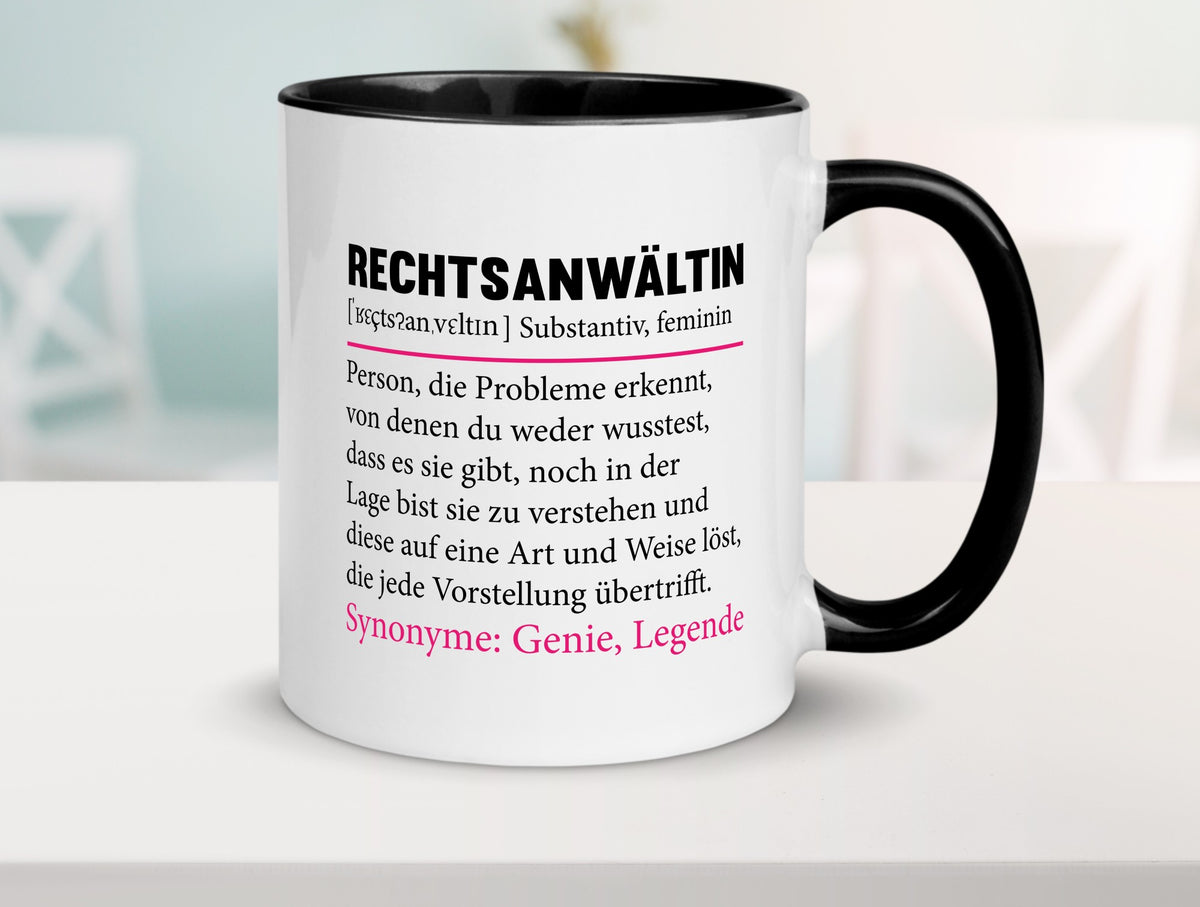 Rechtsanwältin | Spruch Jurstin Anwältin Humor v2 lustiger Geschenk Tasse