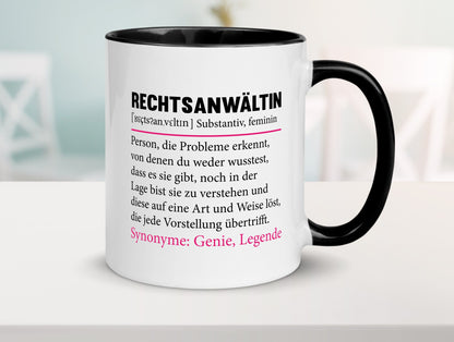 Rechtsanwältin | Spruch Jurstin Anwältin Humor v2 lustiger Geschenk Tasse