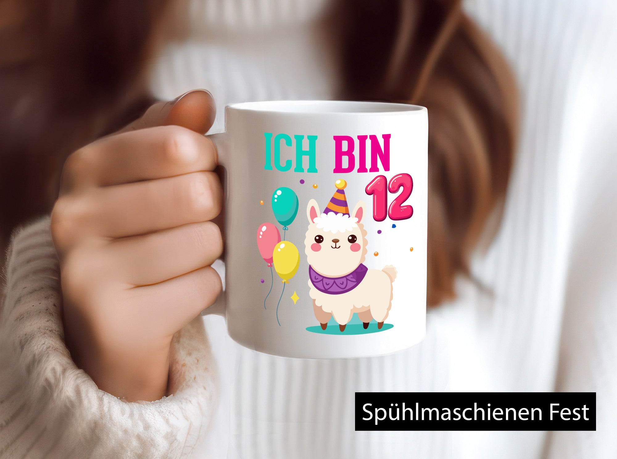 12. Geburtstag | 12 Jahre Lama Alpaka lustig Geschenkidee Geschenk Tasse