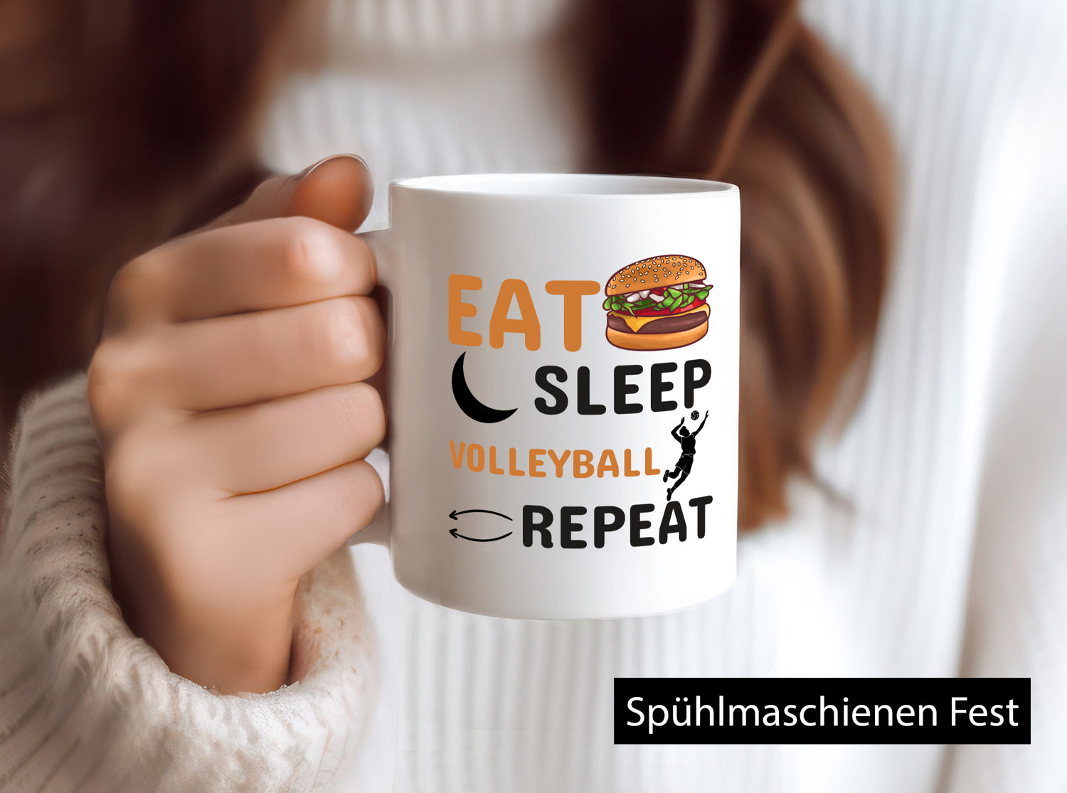 Eat Sleep Volleyball Repeat | Spieler Tasse Humor Geschenkidee