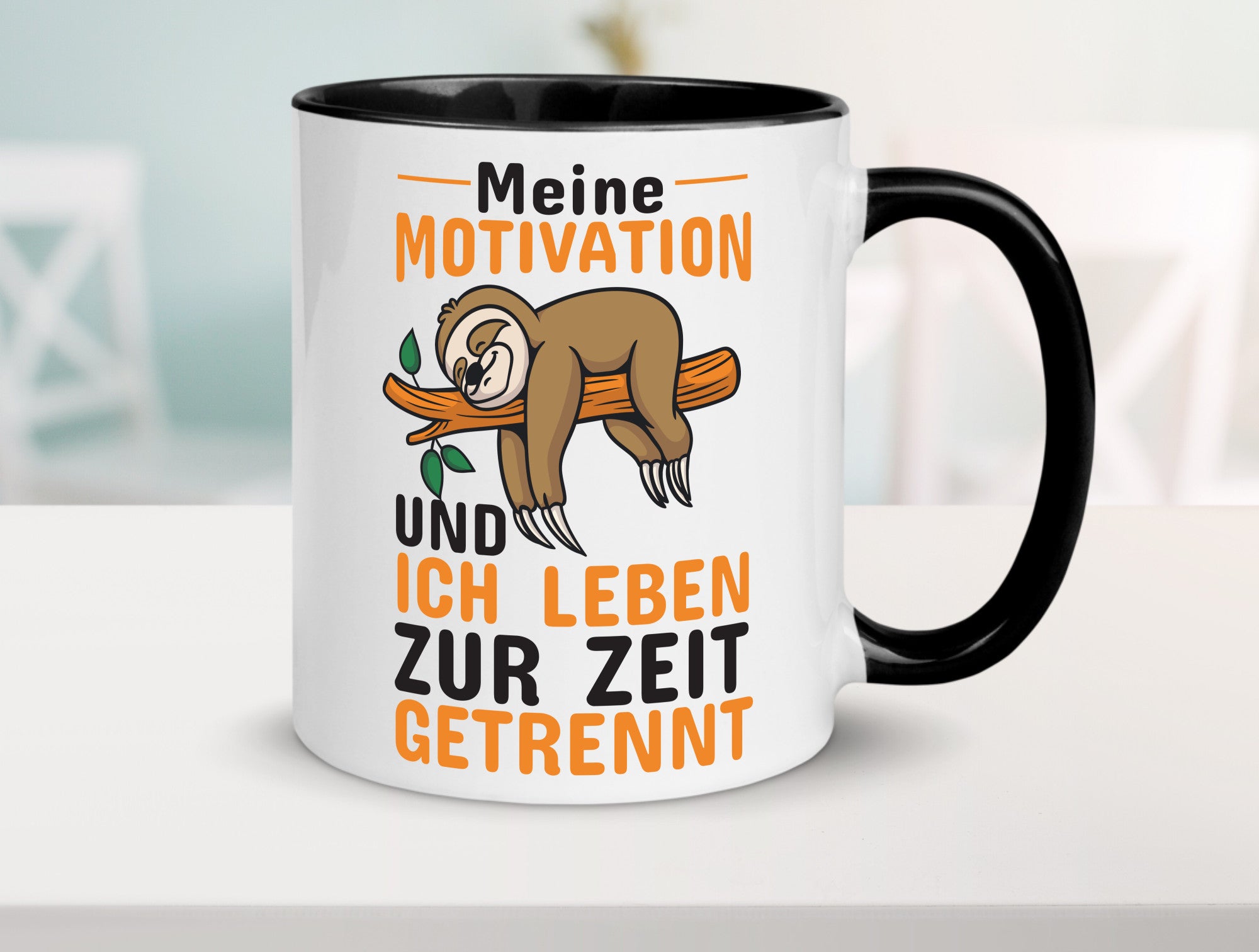 Keine Motivation | Faultier Tasse Büro Humor faul Geschenk Arbeit Kollegen