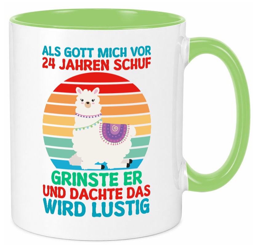 24. Geburtstag | 24 Jahre Gut Schuf mich Lama v2 Geschenk Geschenkidee lustiger Tasse