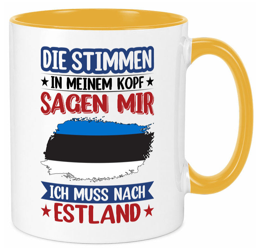 Estland | Urlaub Stimmen in meinem Kopf Traumland Geschenkidee Humor Tasse