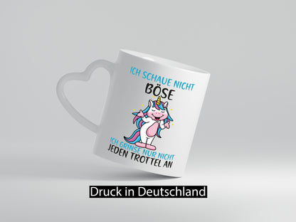 Ich schaue nicht Böse | Einhorn Trottel Grinsen lustiger Spruch Geschenk Humor
