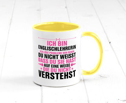 Löse Probleme: Englischlehrerin | Englisch Lehrerin Geschenk Humor Geschenkidee Tasse