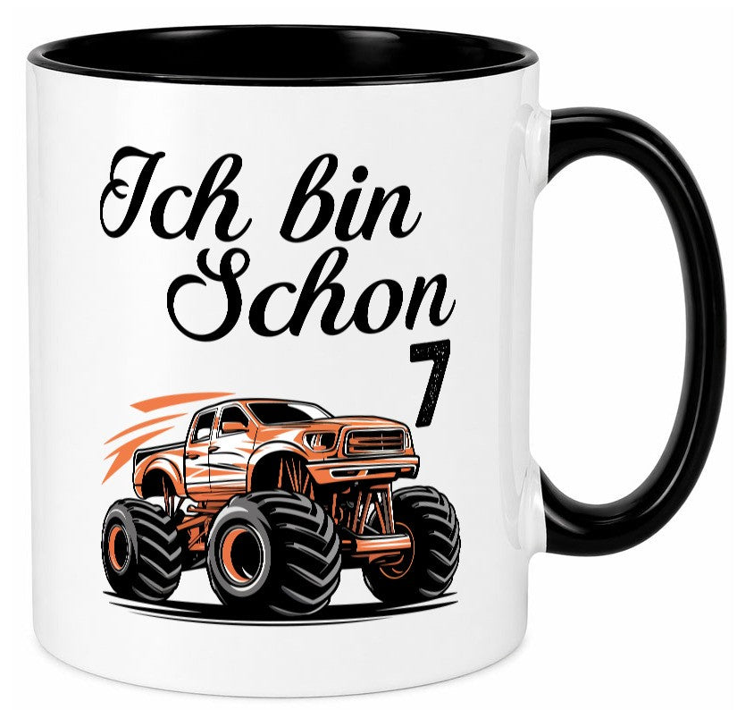 7. Geburtstag | Monster truck 7 Jahre lustiger Spruch Geschenk Geschenkidee Tasse