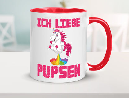 Ich liebe pupsen | Einhorn Pups lustiger Spruch Humor Geschenkidee Tasse